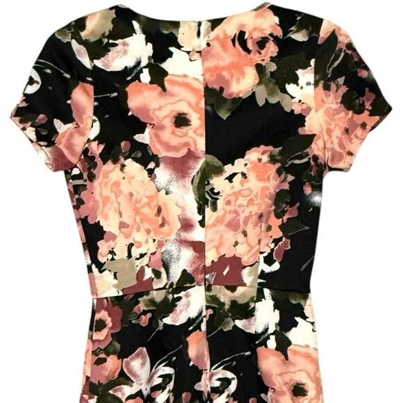 Y2K Short Sleeve Mini Dress Floral Stretch Womens Sz Small Pink Black White - Picture 4 of 8
